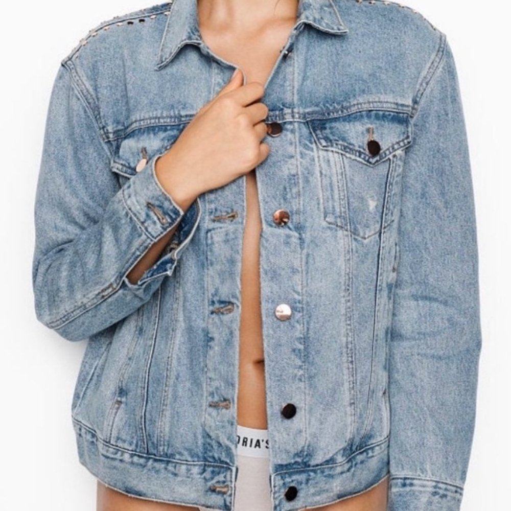 M Victoria's Secret Trucker Denim Jean Jacket